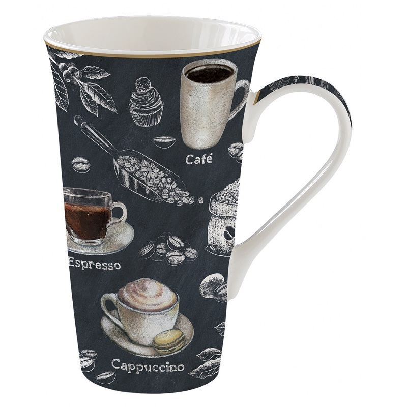 Coffret mug en porcelaine 600 ml barista - easylife