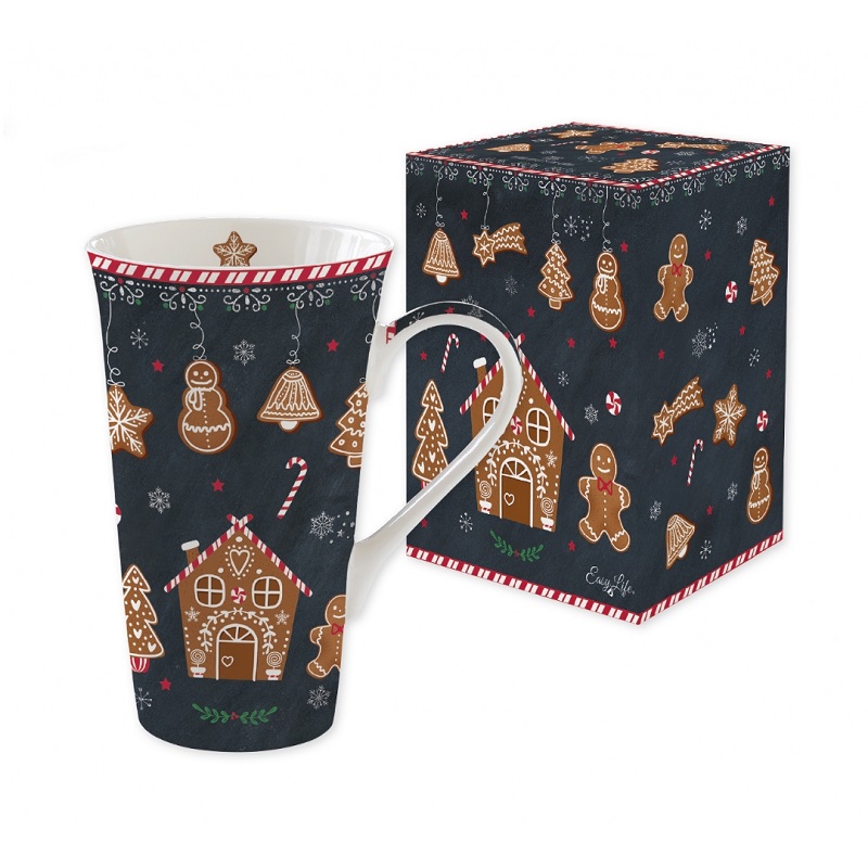 Coffret mug en porcelaine 600 ml gingerbread - easylife