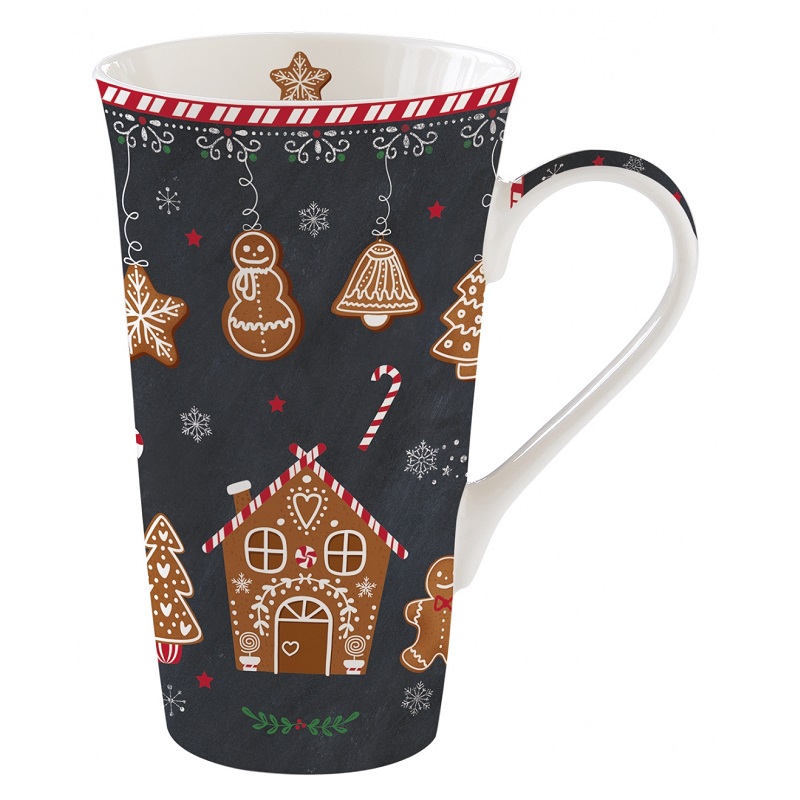 Coffret mug en porcelaine 600 ml gingerbread - easylife