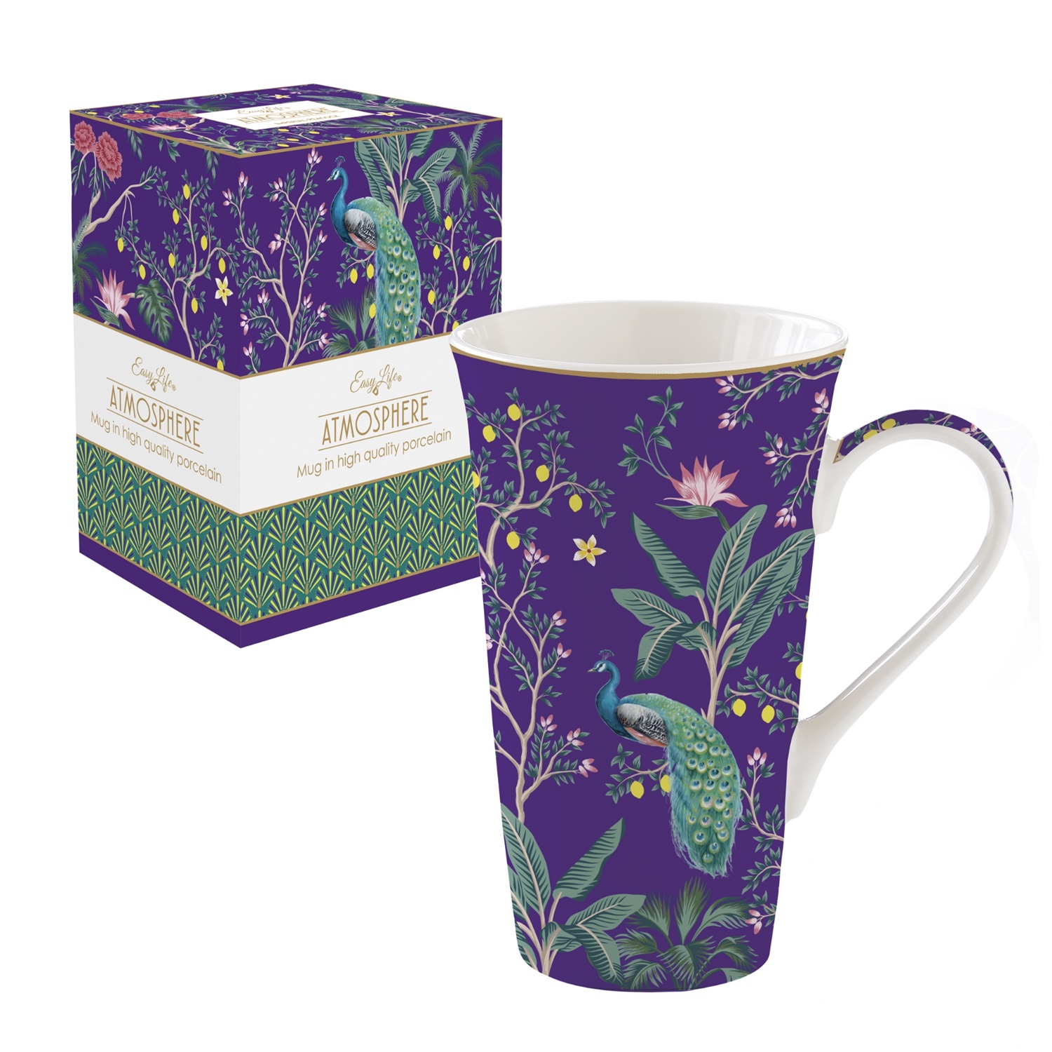Impérial peacock - coffret cadeau mug xxl 600ml - easylife