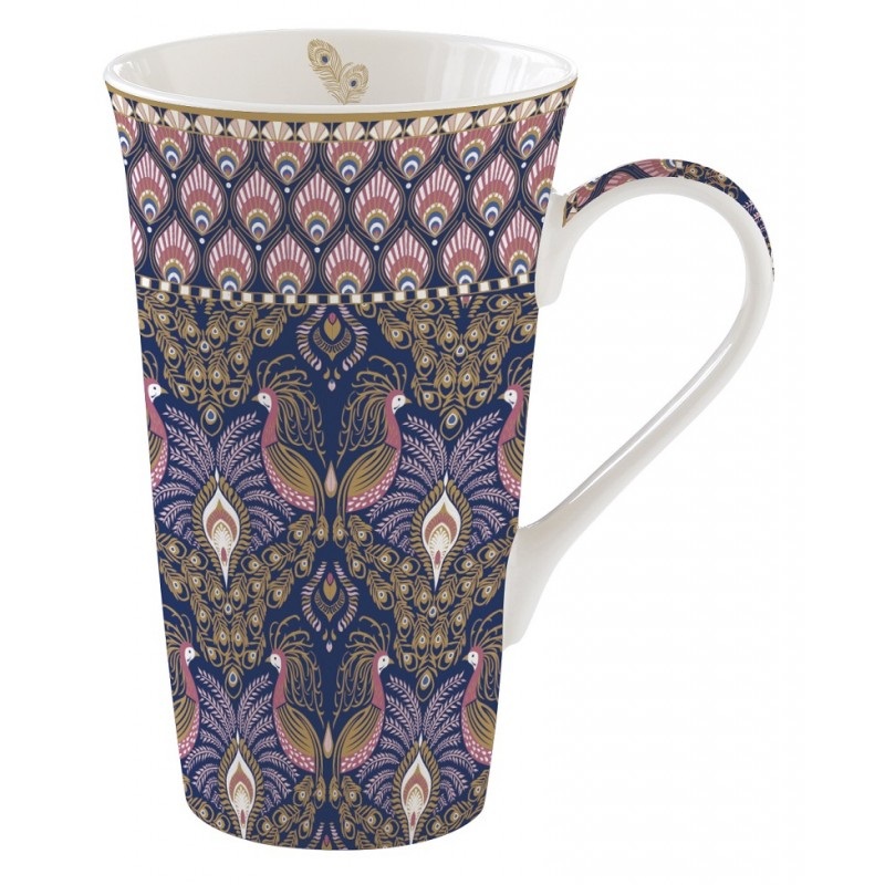 Coffret mug en porcelaine 600 ml peacock - easylife