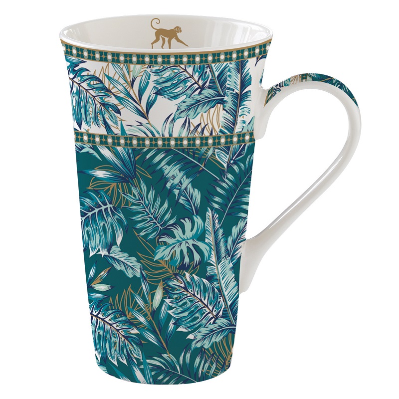 Coffret mug en porcelaine 600 ml atmosphere jungle - easylife