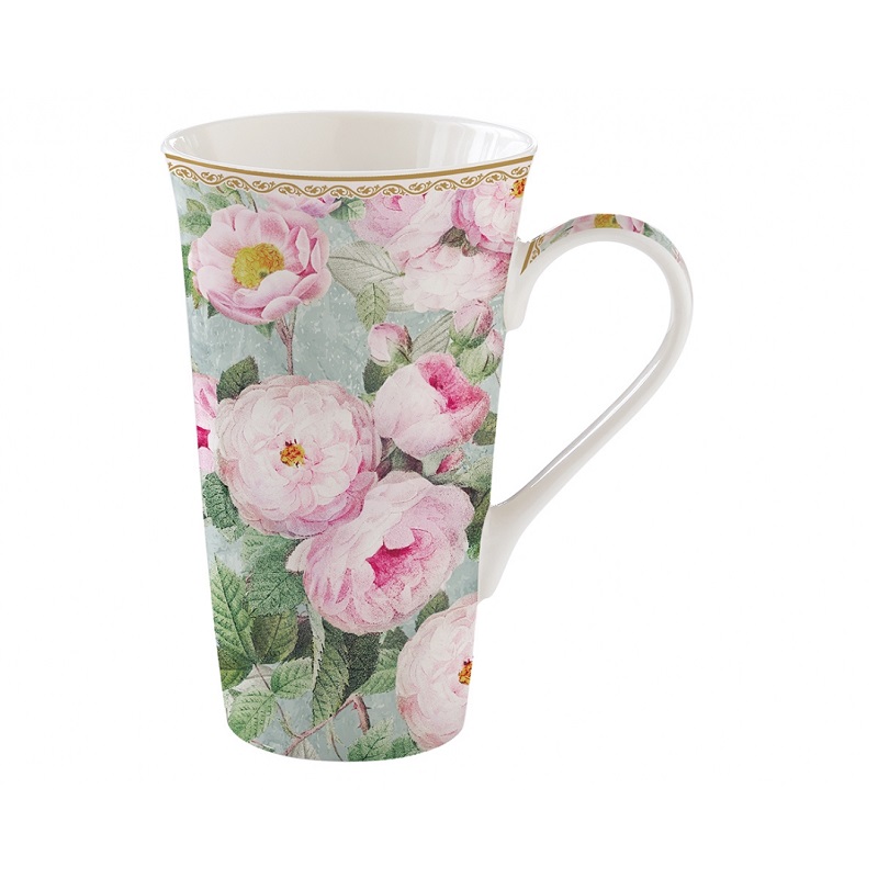 Coffret mug en porcelaine 600 ml roses en bloom - easylife