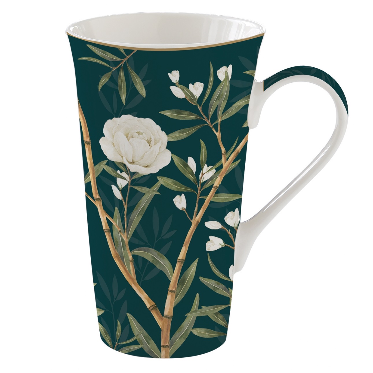 Coffret mug en porcelaine 600 ml royal pivoine - easylife