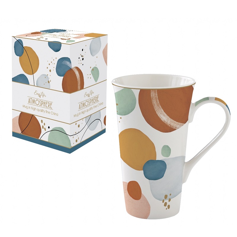 Coffret mug en porcelaine 600 ml shapes - easylife