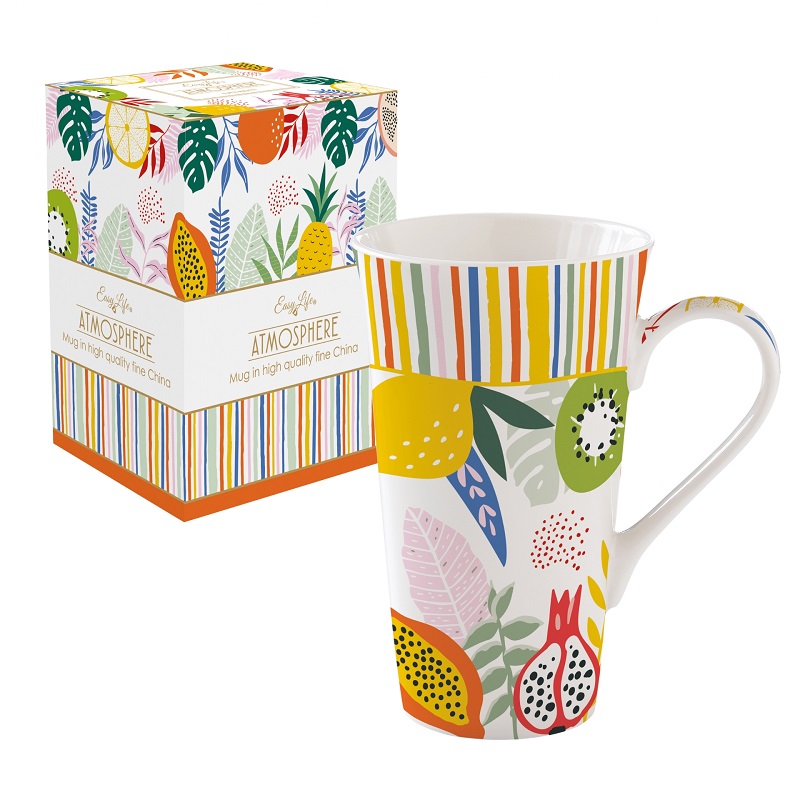 Coffret mug en porcelaine 600 ml tutti frutti - easylife