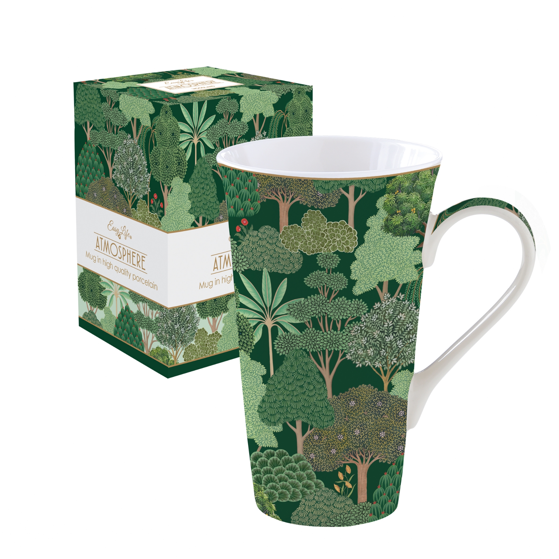 Coffret mug xxl en porcelaine 600 ml collection woodland - easylife