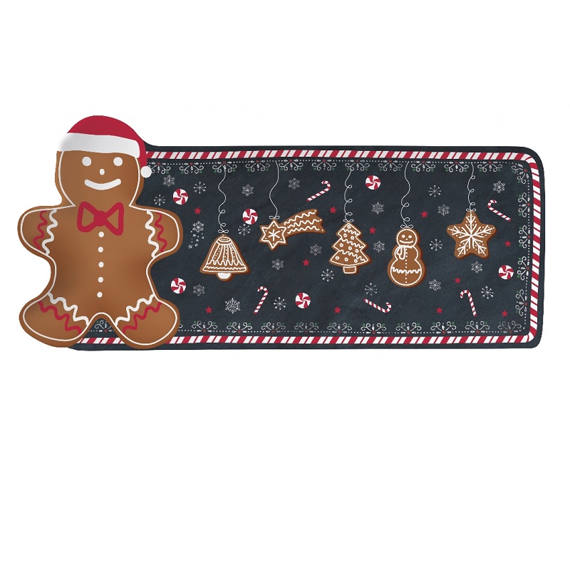 Plat a cake en porcelaine gingerbead 36 x 16 cm- easylife