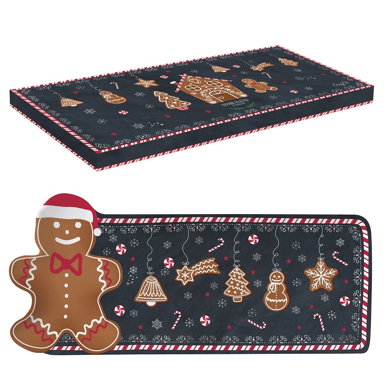 Plat a cake en porcelaine gingerbead 36 x 16 cm- easylife