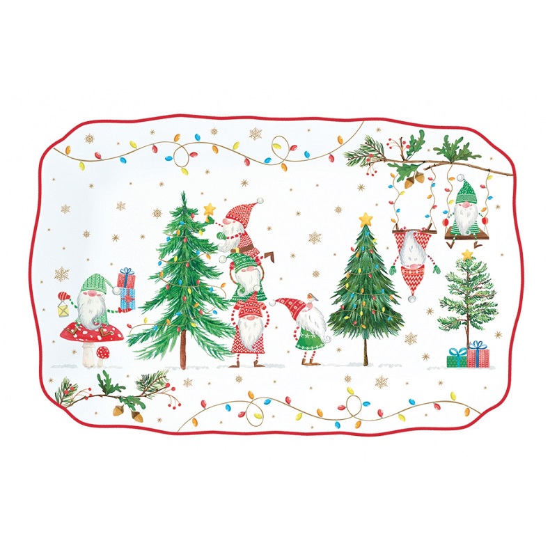 Plat de service en porcelaine ready for christmas 35 x 23 cm- easylife