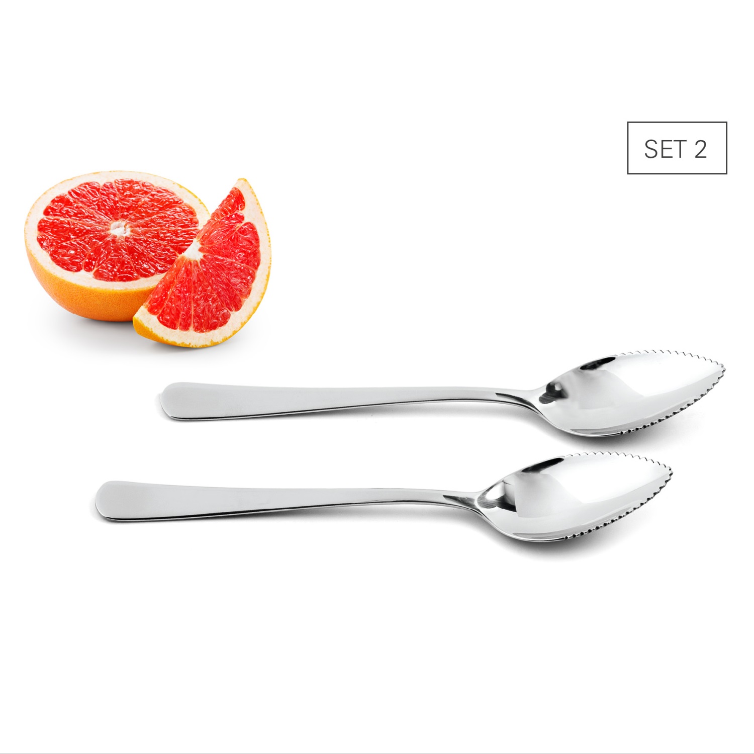 Lot de 2 cuilleres a pamplemousse en inox - weis