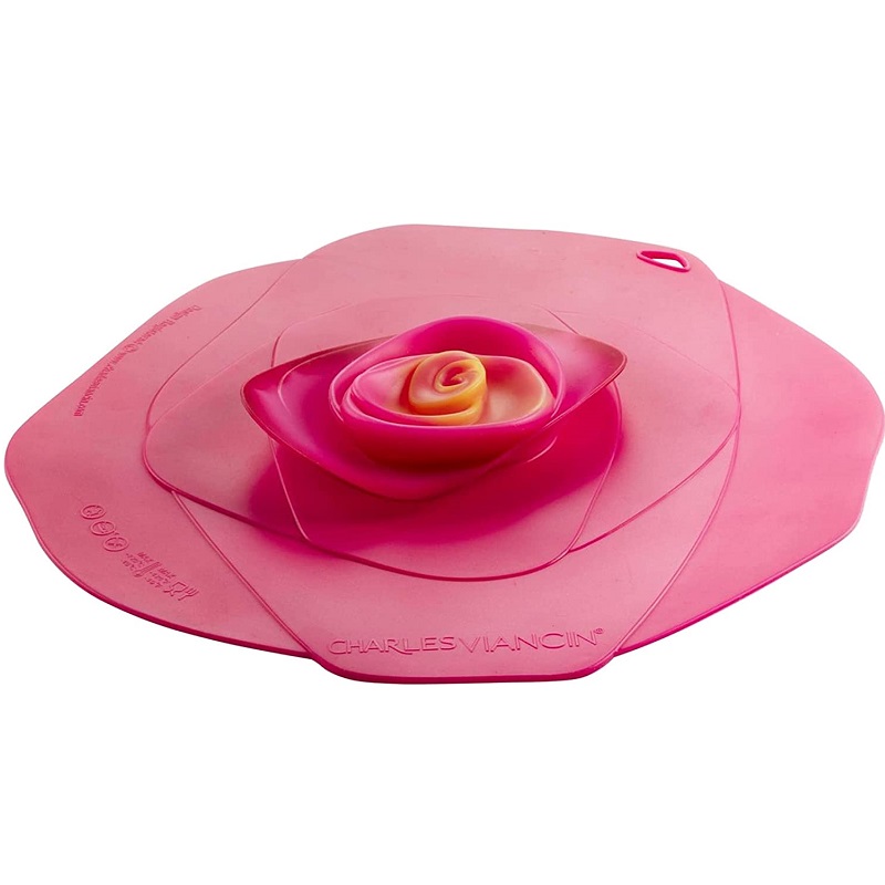 Couvercle hermetique en silicone decor rose 28 cm - charles viancin