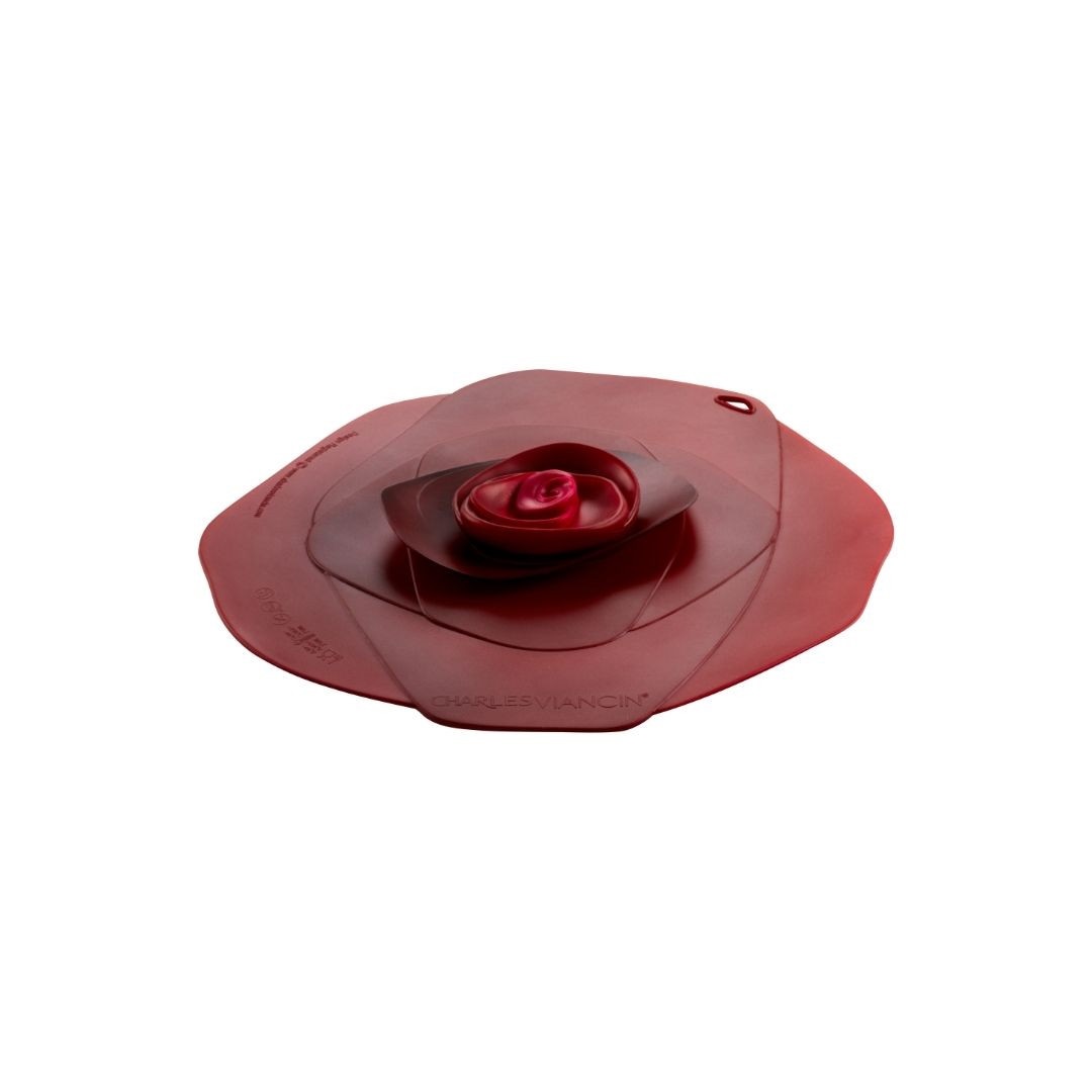 Couvercle hermétique en silicone ø 23cm décor rose bordeaux - charles viancin