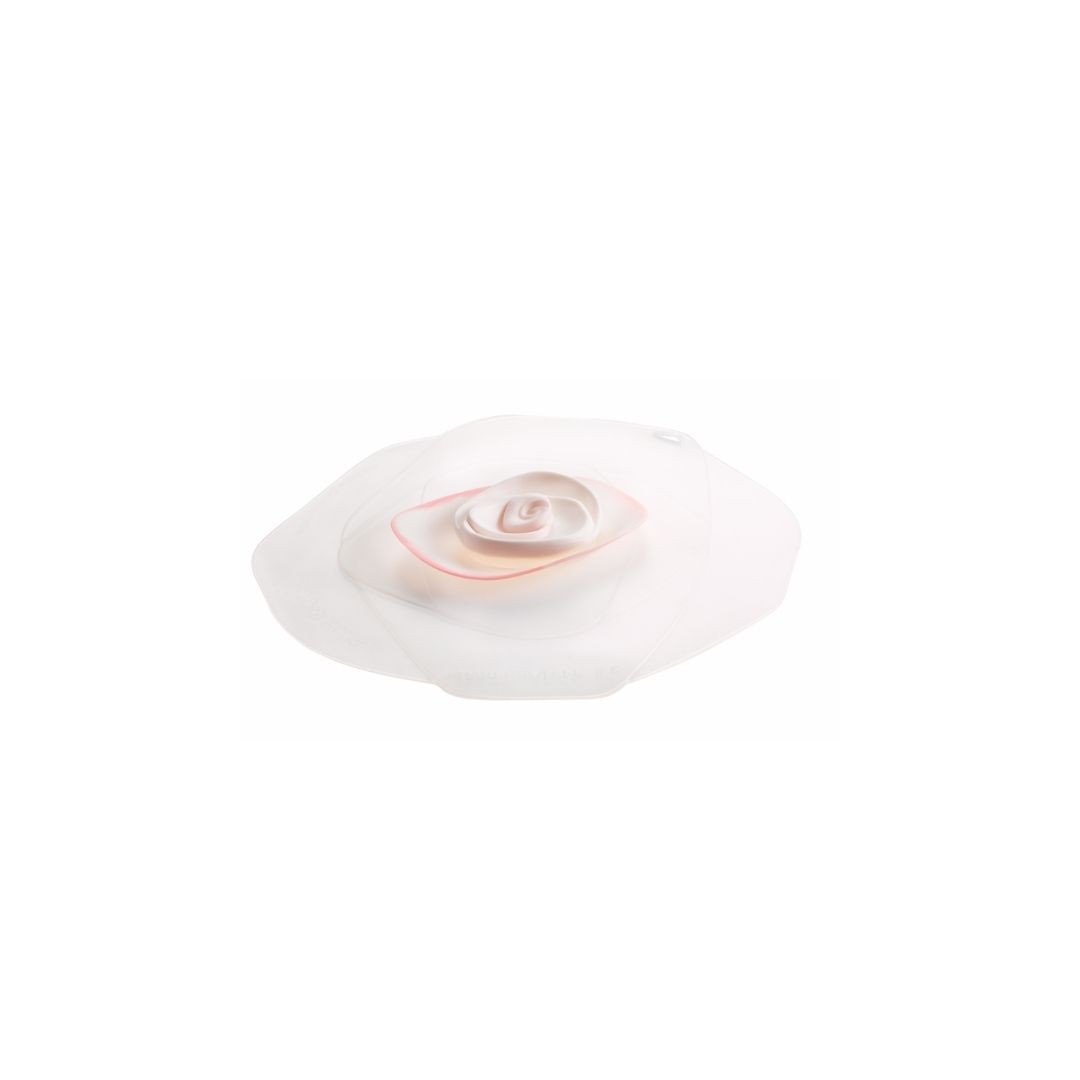 Couvercle hermétique en silicone ø 15 cm décor rose blanche - charles viancin