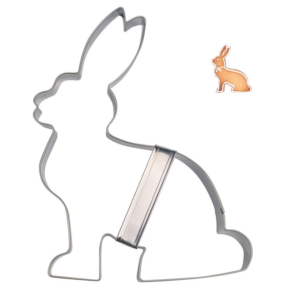 Emporte pieces a patisserie en forme de lapin assis 19cm en inox - stadter