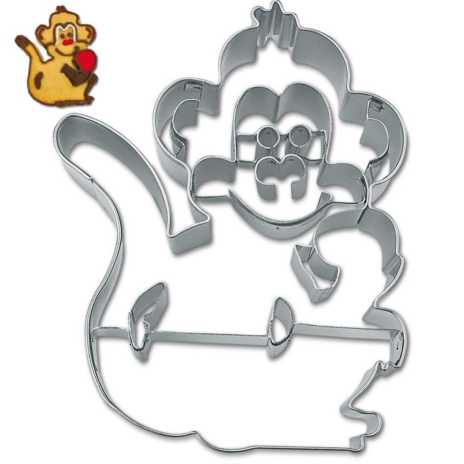 Emporte piece a pastisserie en forme de singe 9 cm inox - stadter