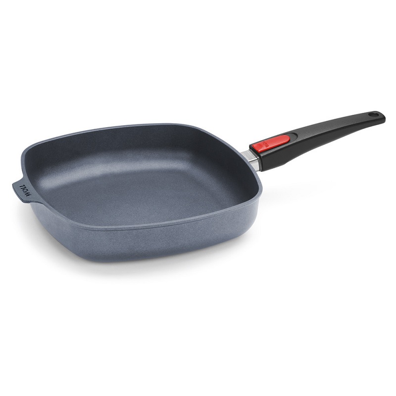Poele carree anti-adhesive poignee amovible 28 x 28 cm cm hauteur 6 cm diamond lite induction - woll
