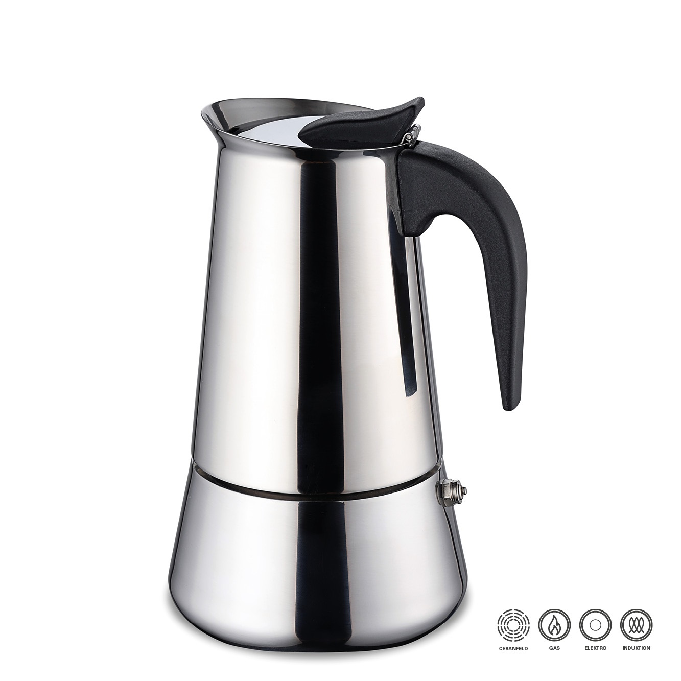 Cafetière italienne percolateur compatible induction pour 10 tasses, 500ml - weis 