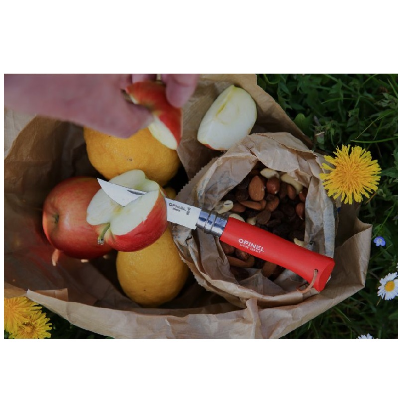 Couteau de poche pliable baroudeur rouge n°8 - opinel 