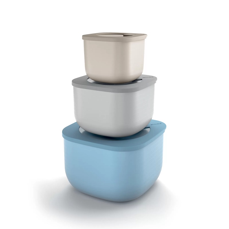 Store & more - lot de 3 recipients hauts hermetiques pour refrigerateur congelateur et micro ondes - guzzini