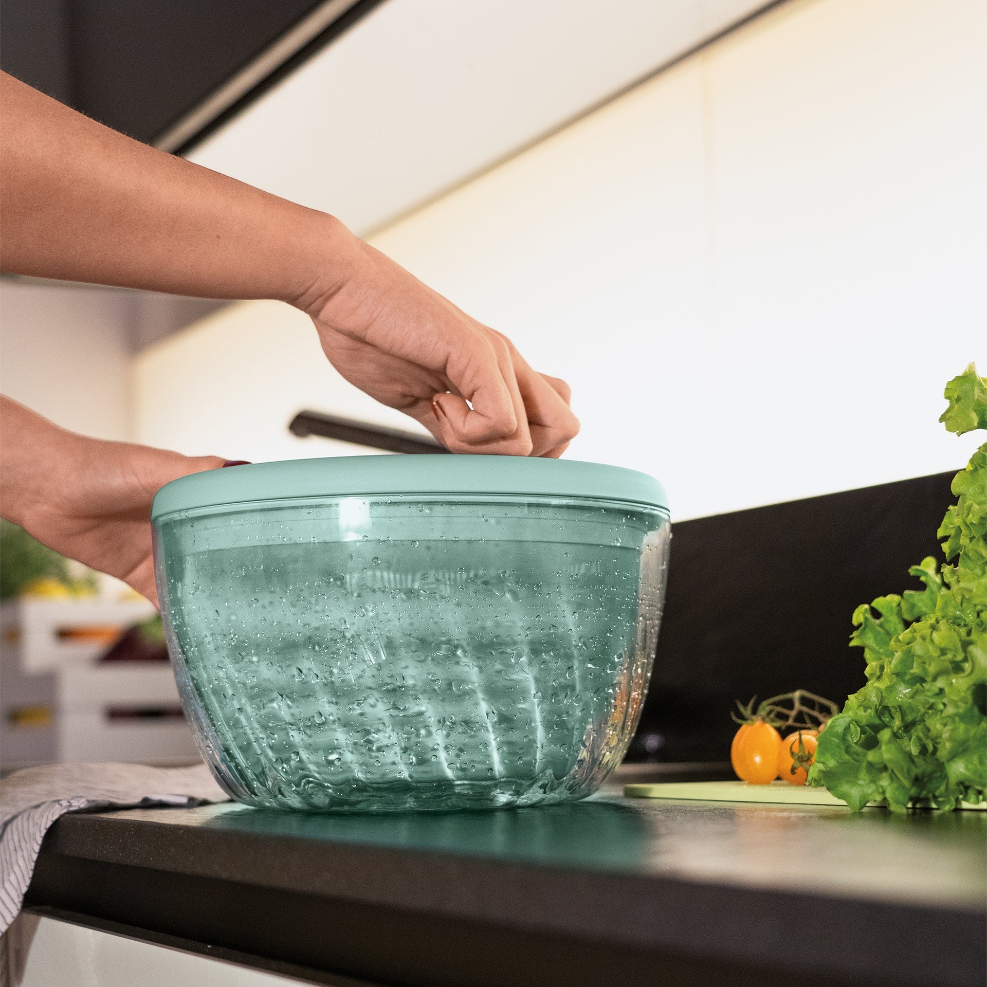 Essoreuse à salade spin and store ø26 cm bleu - guzzini