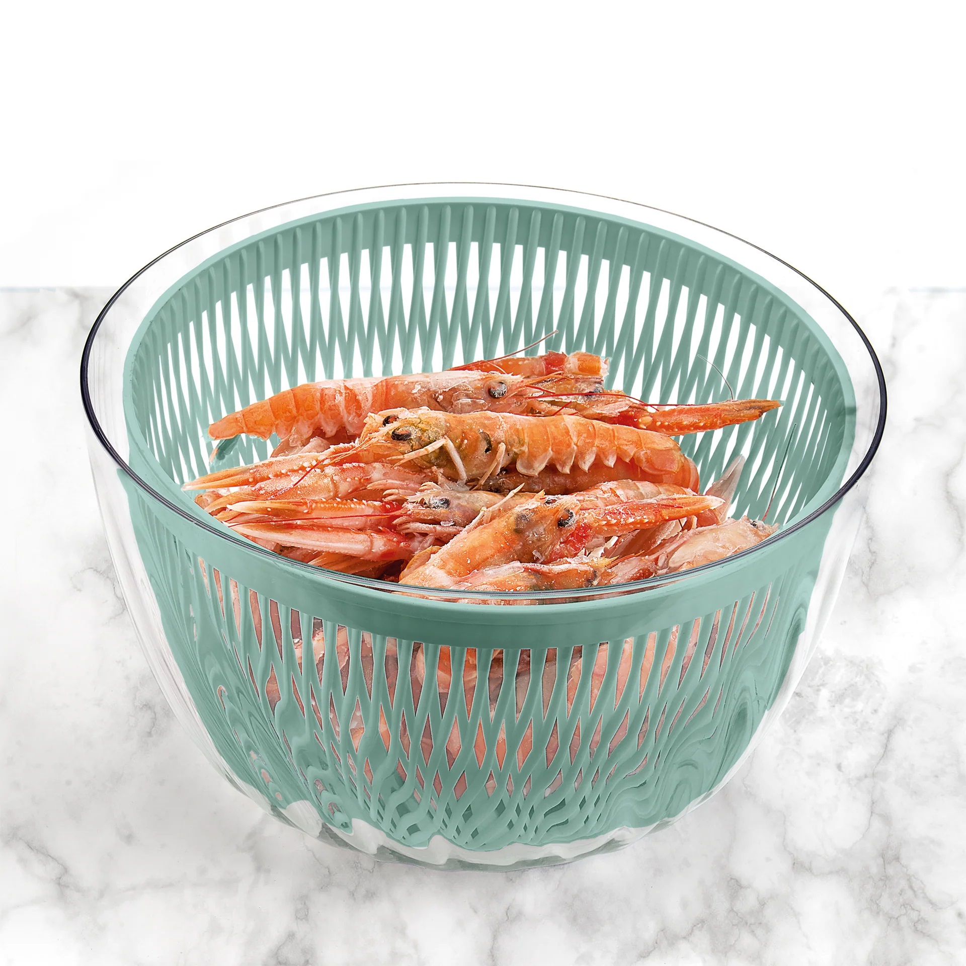 Essoreuse à salade spin and store ø26 cm bleu - guzzini