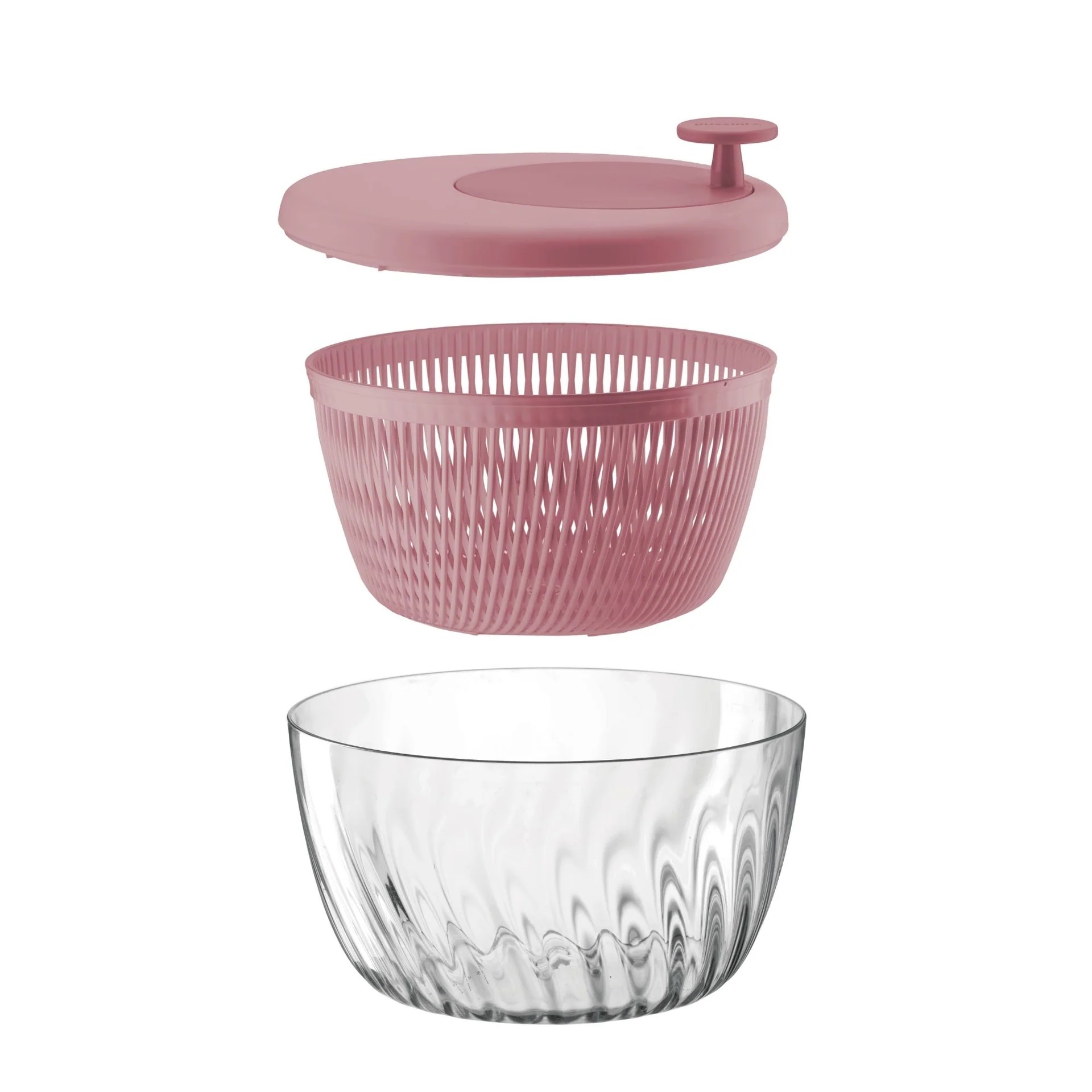 Essoreuse à salade spin and store ø26 cm vieux rose - guzzini