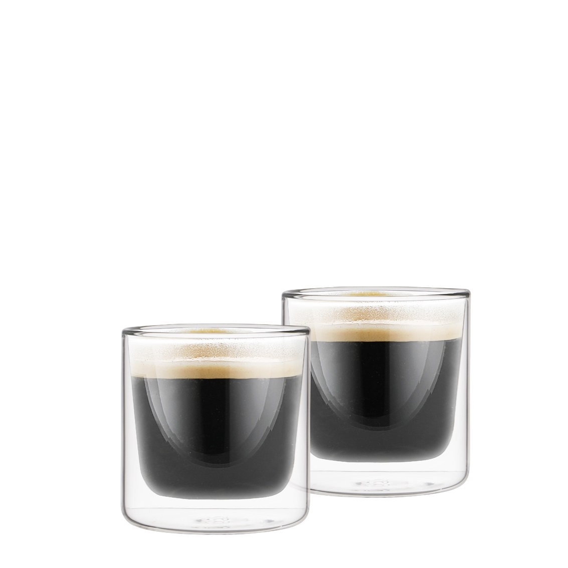 Lot de 2 gobelets à café en verre double paroi 80ml - weis