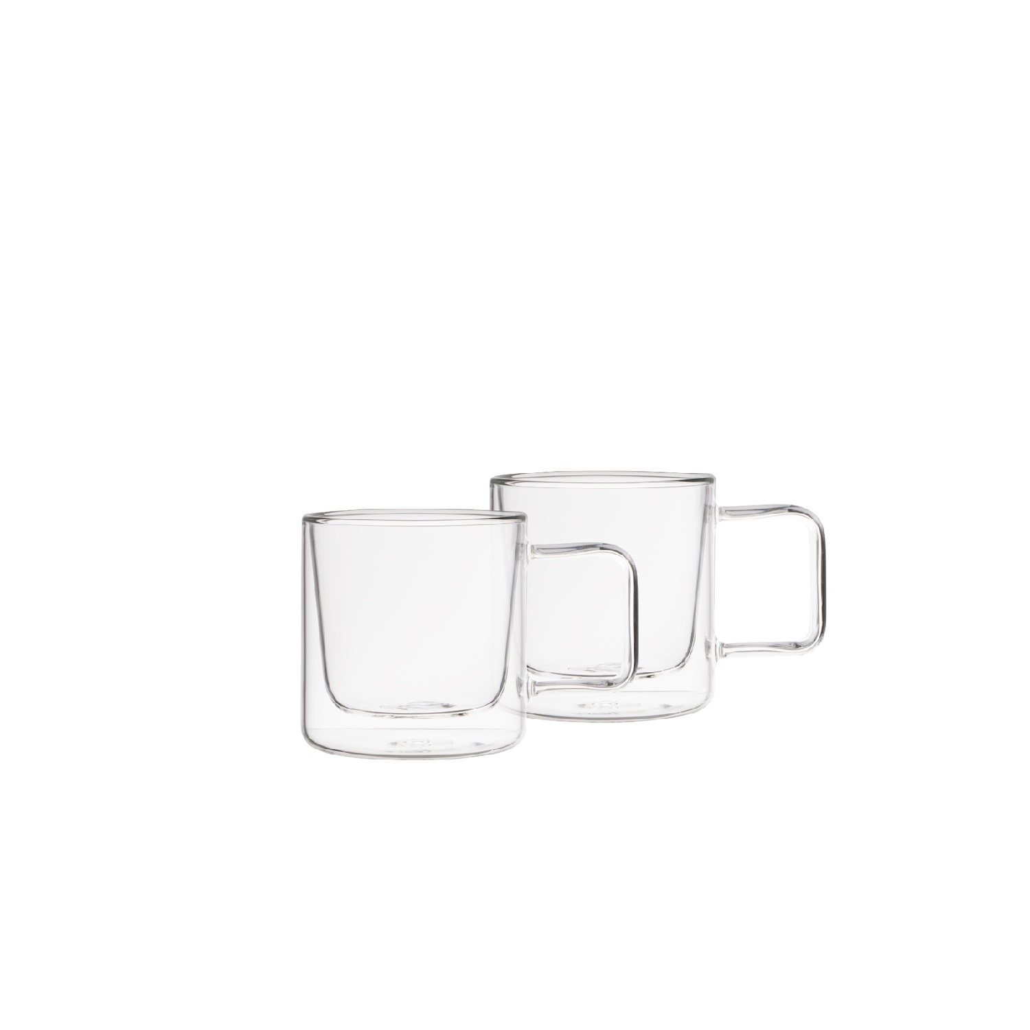 Lot de 2 tasses à café en verre double paroi 80ml - weis