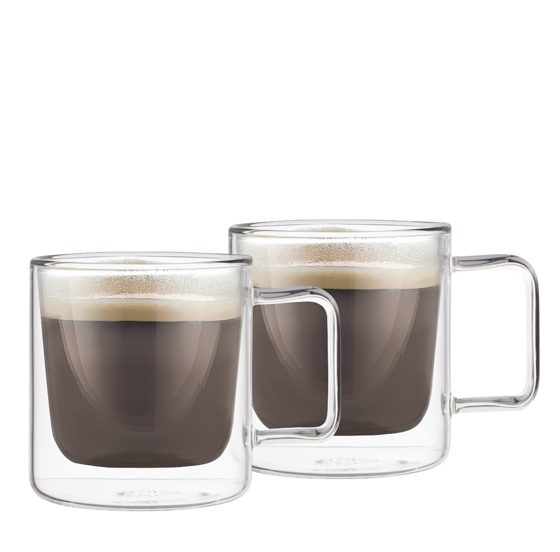 Lot de 2 tasses à café en verre double paroi 150ml - weis