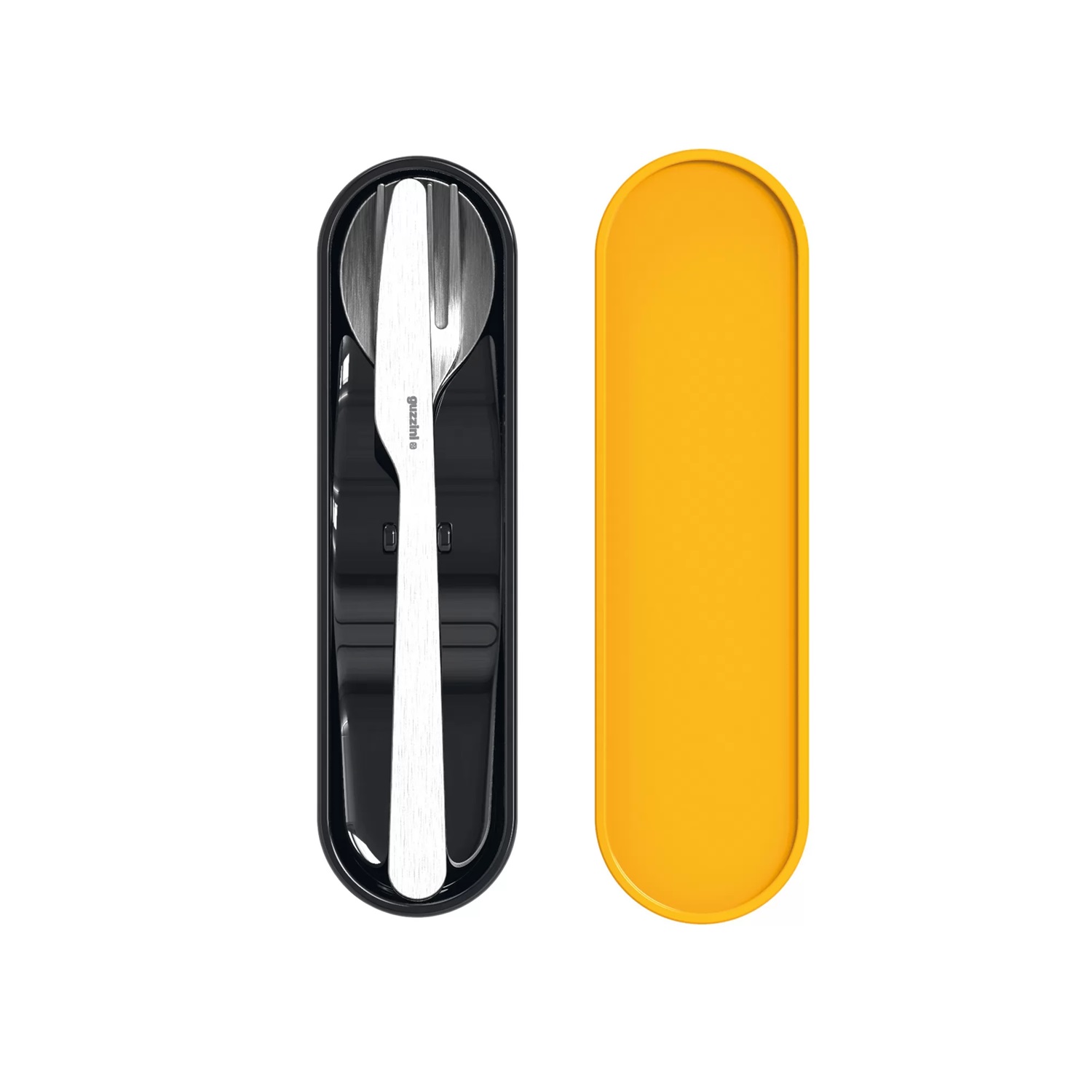 Set de 3 couverts nomade en inox boite rouge - guzzini