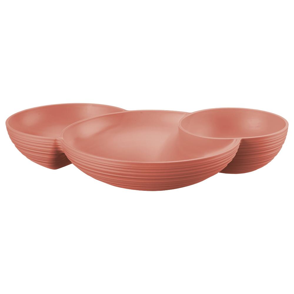 Plat hors d'oeuvre apéro compartimenté tierra terracotta - guzzini