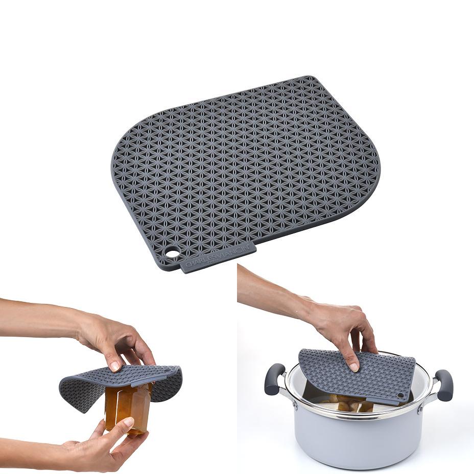 Manique en silicone honeycom gris - charles viancin