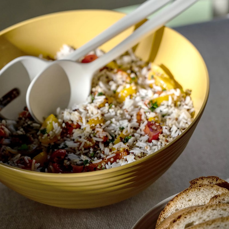 Saladier 30 cm xl tierra jaune avec couvercle - guzzini