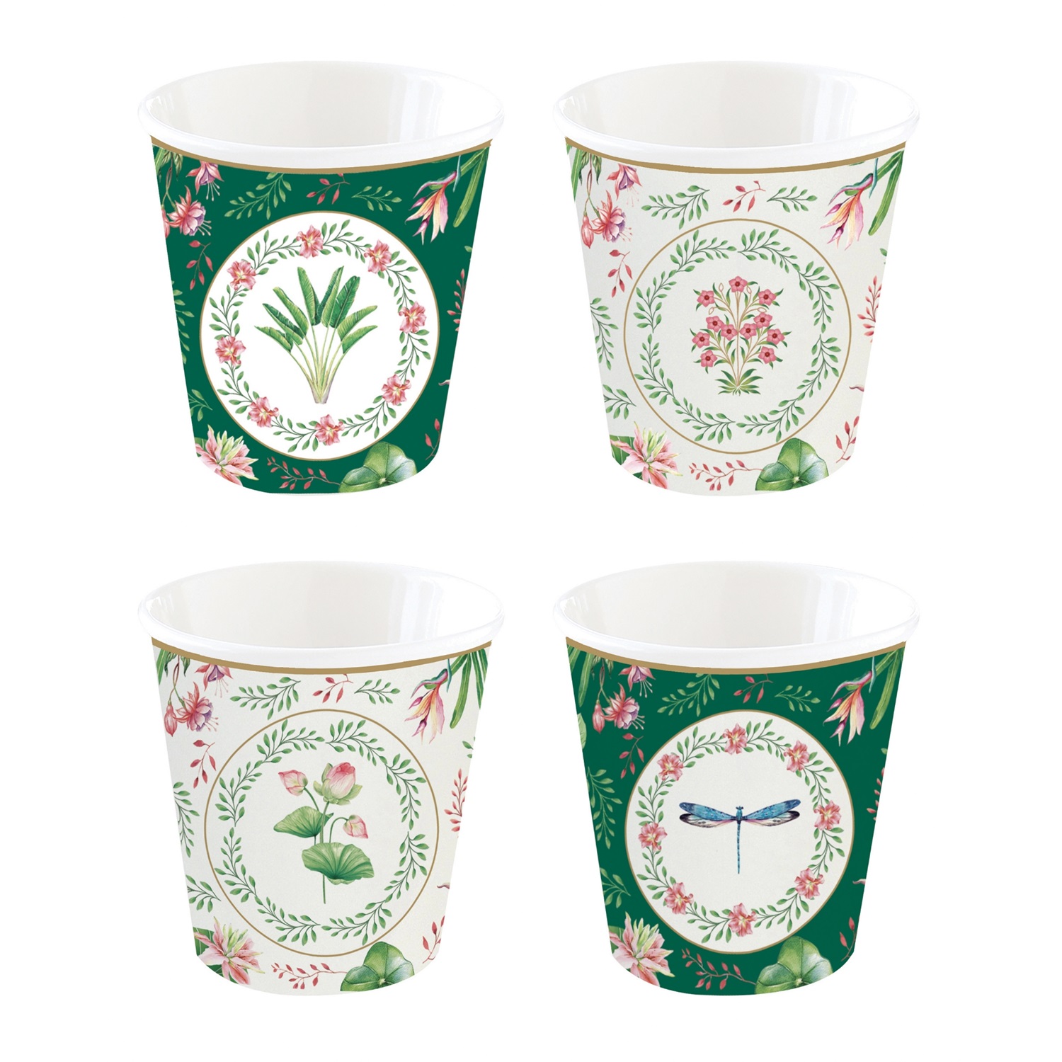 Coffret cadeau 4 gobelets à café 100ml botanic chic - easylife