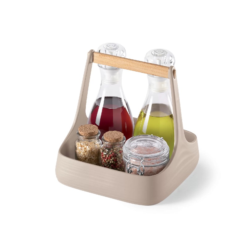Desserte de table porte huile vinaigre ou serviettes tierra gris tourterelle - guzzini
