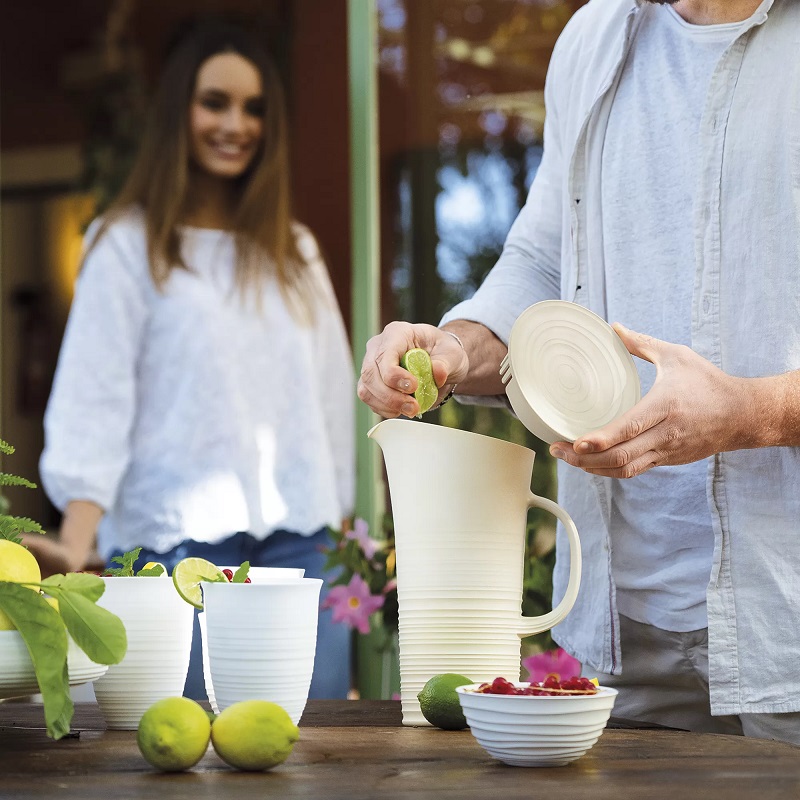 Carafe avec couvercle 1,8 l tierra blanc lait - guzzini