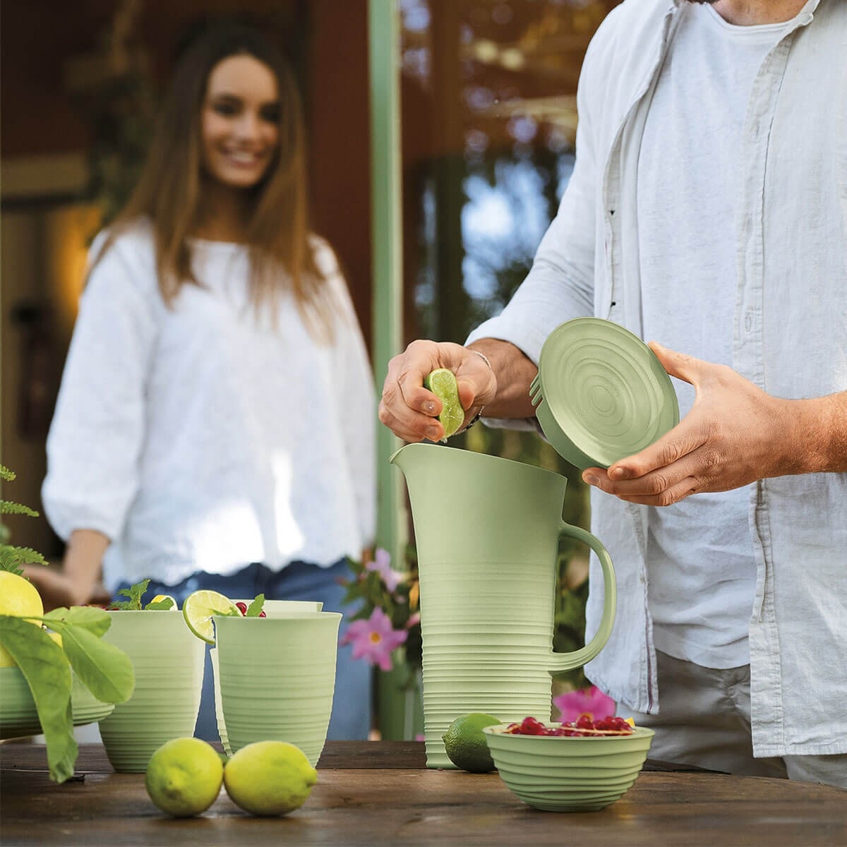 Carafe avec couvercle 1,8 l tierra vert - guzzini