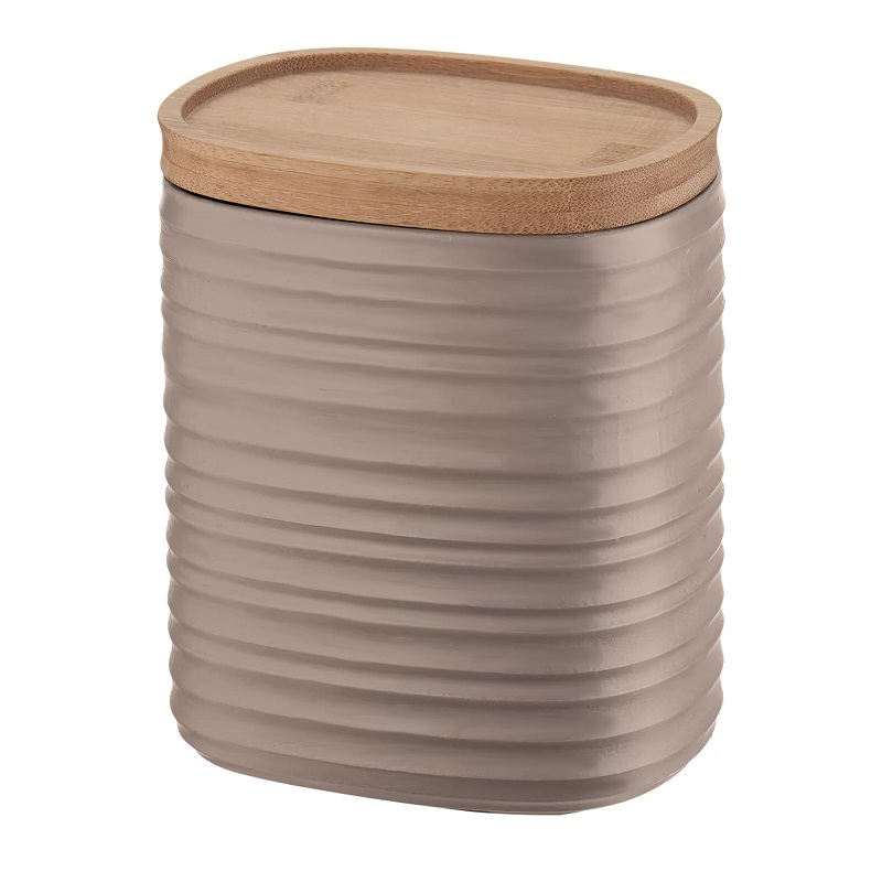 Boite m avec couvercles bambou 1 l tierra taupe - guzzini