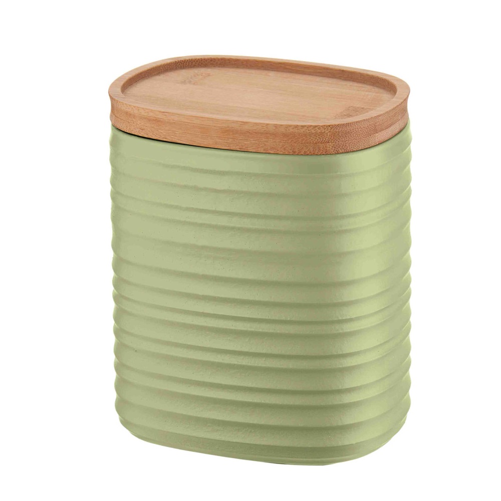 Boite de conservation tierra vert avec couvercle bois 1l - guzzini