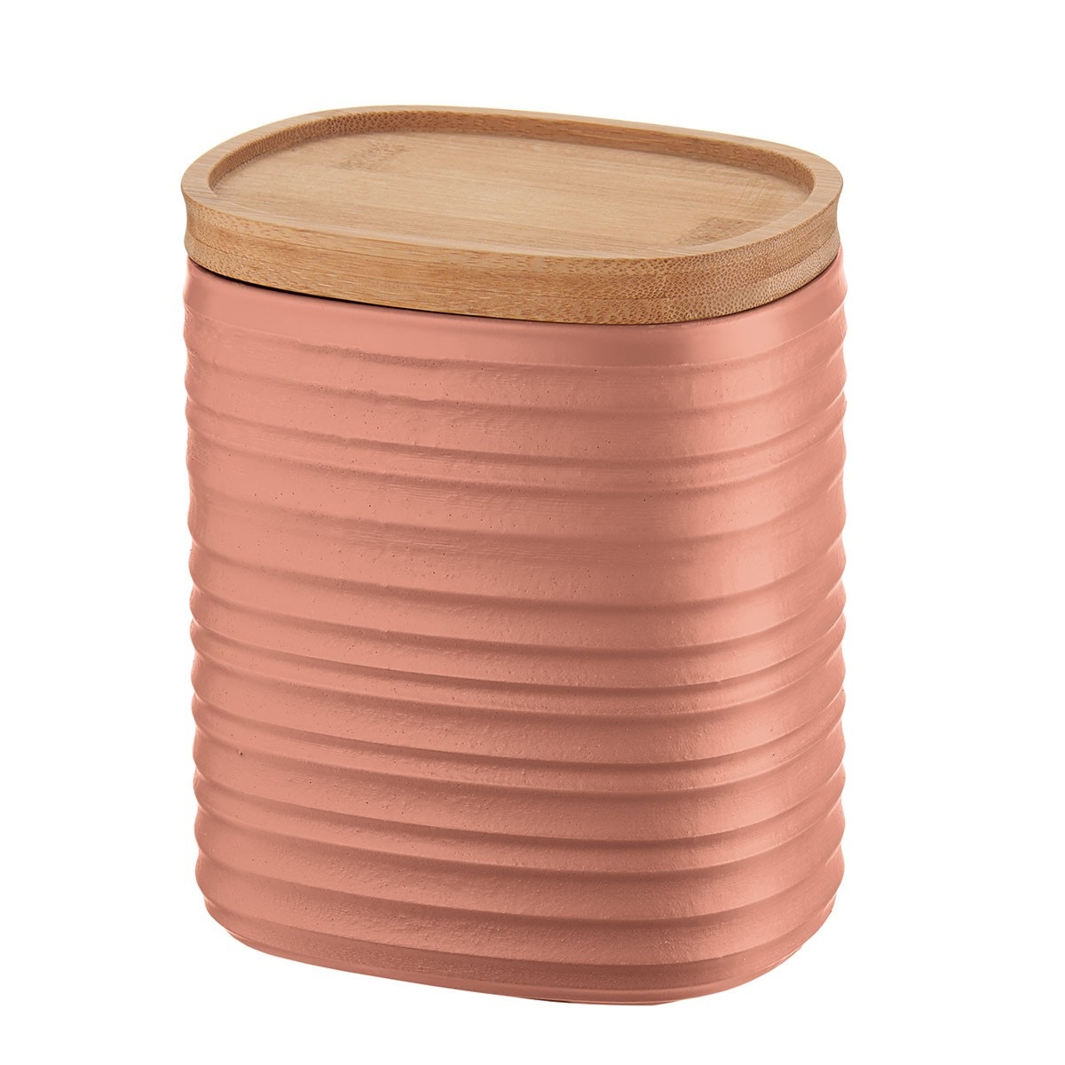 Boite de conservation tierra terracotta avec couvercle bois 1l - guzzini
