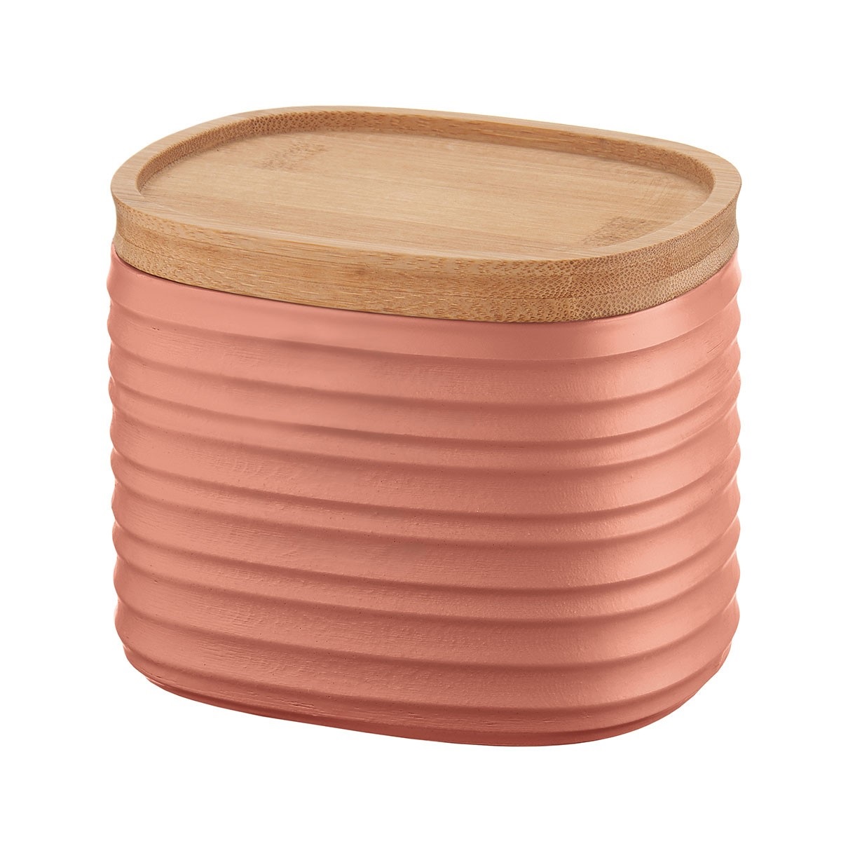Boite de conservation tierra terracotta avec couvercle bois 0,5l - guzzini
