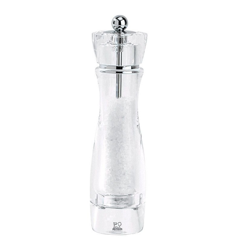 Vittel moulin a sel en acrylique transparent 23 cm - peugeot saveurs