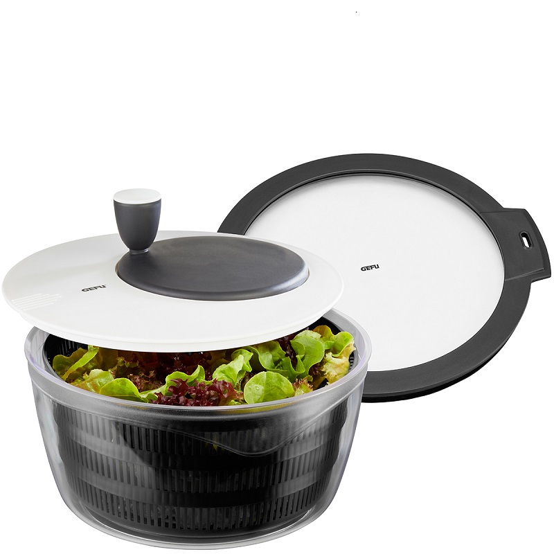 Rotare essoreuse a salade noire 25 cm avec couvercle de conservation - gefu 