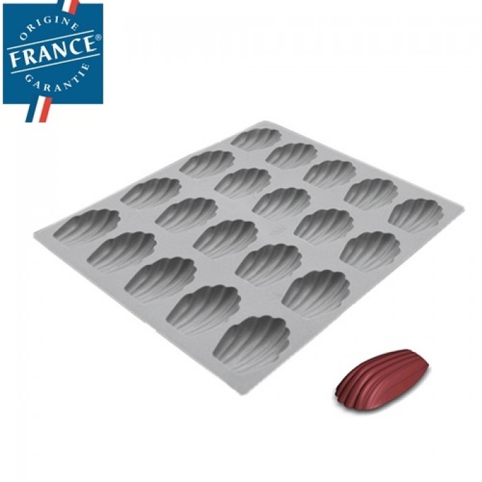 Mini elastomoule 20 mini madeleines moule a patisserie en silicone - de buyer