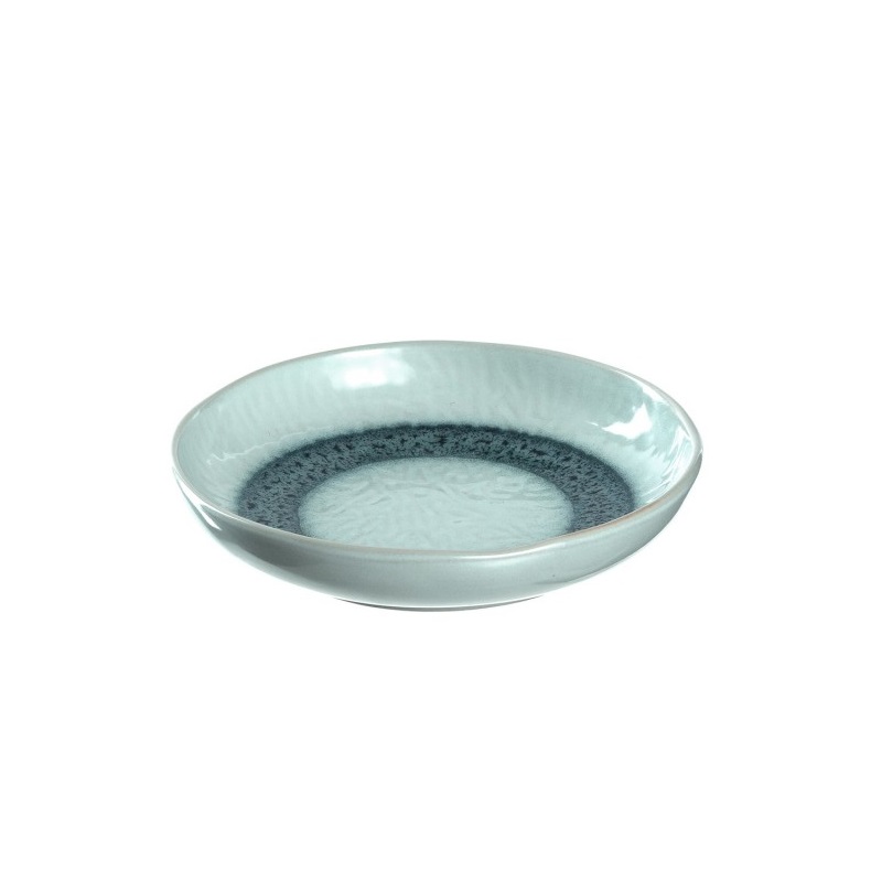 Lot de 6 assiettes creuses en ceramique matera bleu 21 cm - leonardo