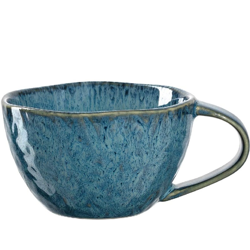 Lot de 4 tasses en ceramique matera bleu 25 cl - leonardo