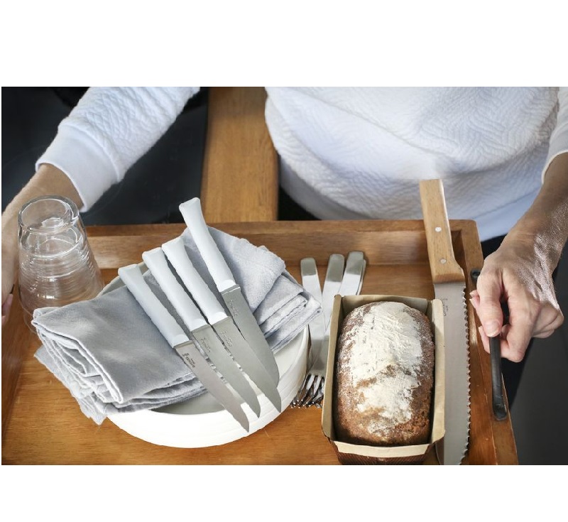 Coffret 4 couteaux de table bon appetit blanc nuage - opinel 