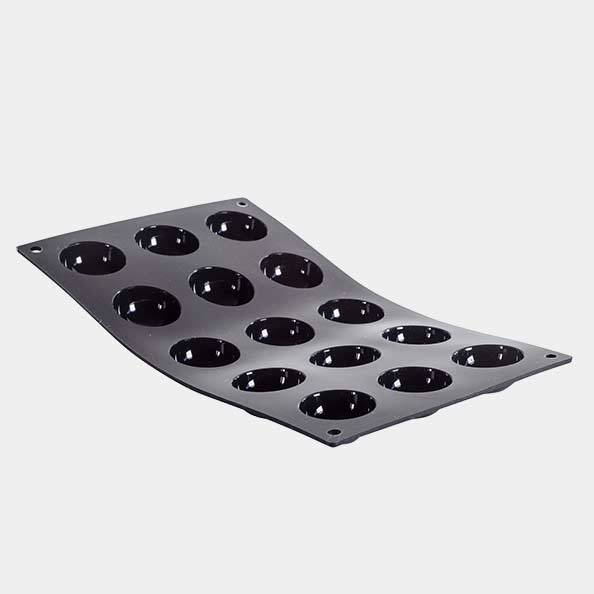 Moulflex plaque 15 demi sphere moule a patisserie en silicone - de buyer