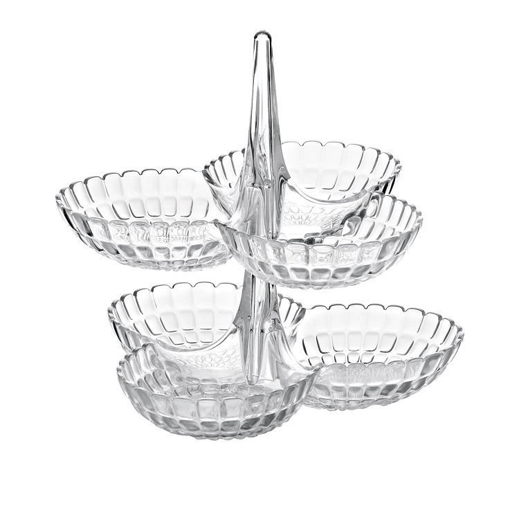 Lot de 2 plats a hors d oeuvre tiffany transparent - guzzini